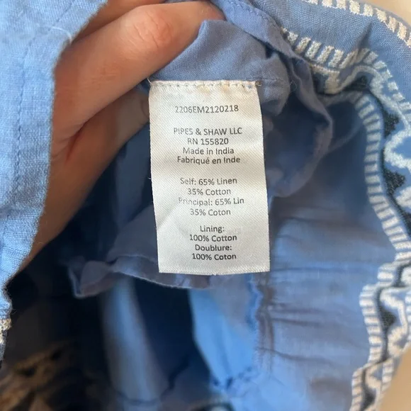 Veronica Beard Size 4 Freyja
Blue Linen & Cotton Embroidered Button Detail Dress - Picture 6 of 6